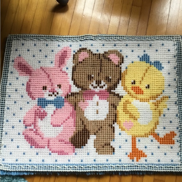 Vintage Latch Hook Rug for Baby’s Room - Picture 2 of 4